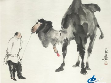 画家马文典国画骆驼系列-沙漠骆驼（一）