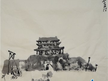 仲泊游水墨寻影《北京旧迹》之东直门