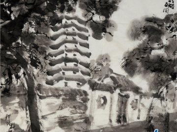 仲泊游水墨寻影《北京旧迹》之砖塔胡同